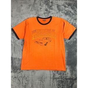 Vintage Y2K Dukes of Hazzard Ringer T-Shirt Large Orange General Lee Tee USA